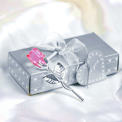 Crystal Glass Rose + gift box