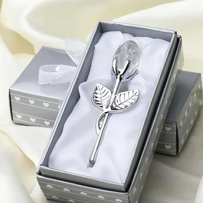 Crystal Glass Rose + gift box