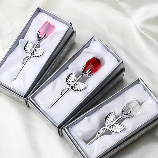 Crystal Glass Rose + gift box