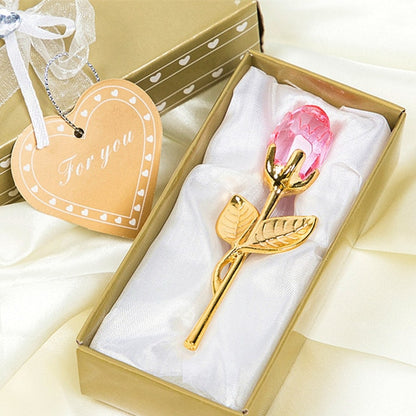 Crystal Glass Rose + gift box