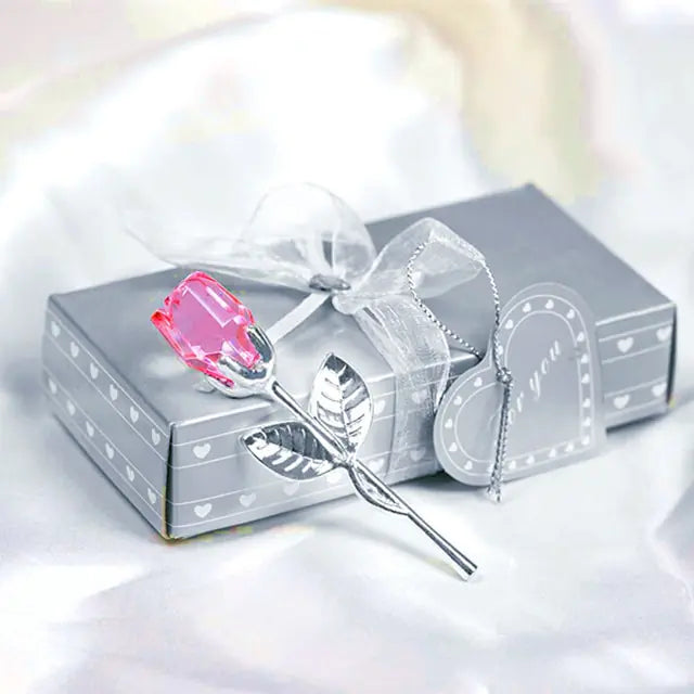 Crystal Glass Rose + gift box