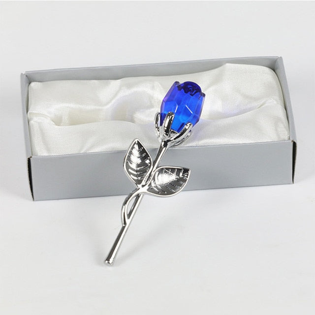 Crystal Glass Rose + gift box