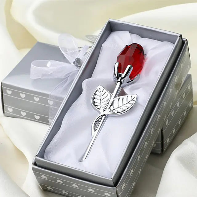 Crystal Glass Rose + gift box