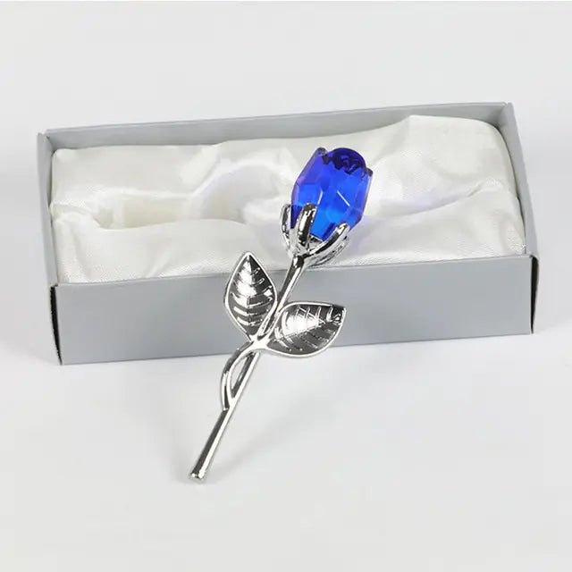 Crystal Glass Rose + gift box