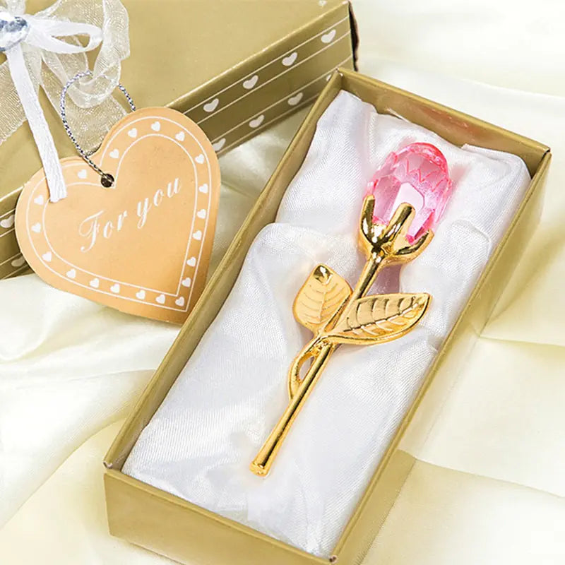 Crystal Glass Rose + gift box